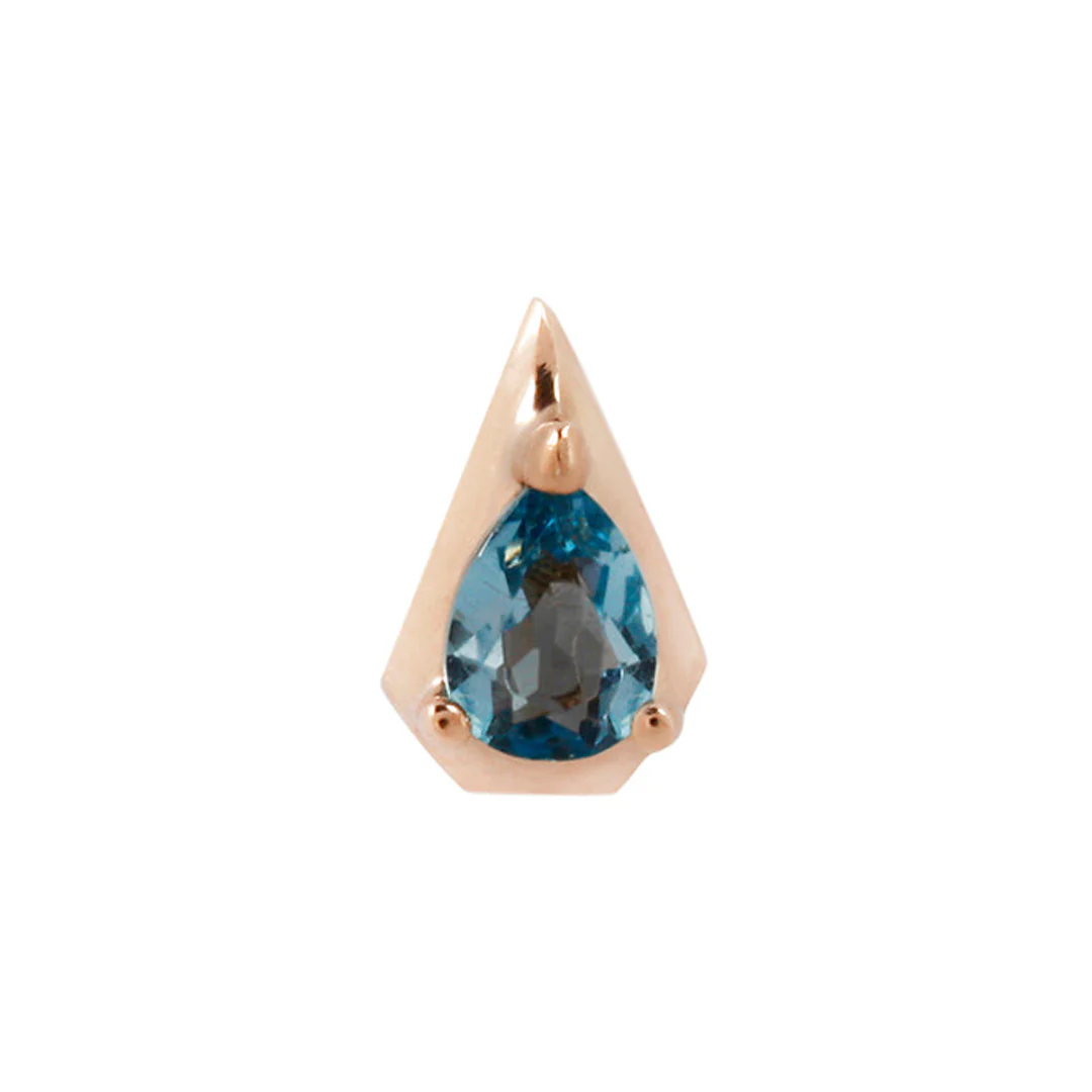 threadless: "Alaia" End in Gold with London Blue Topaz - Image 2