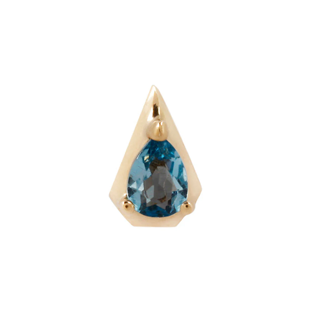 threadless: "Alaia" End in Gold with London Blue Topaz - Image 3