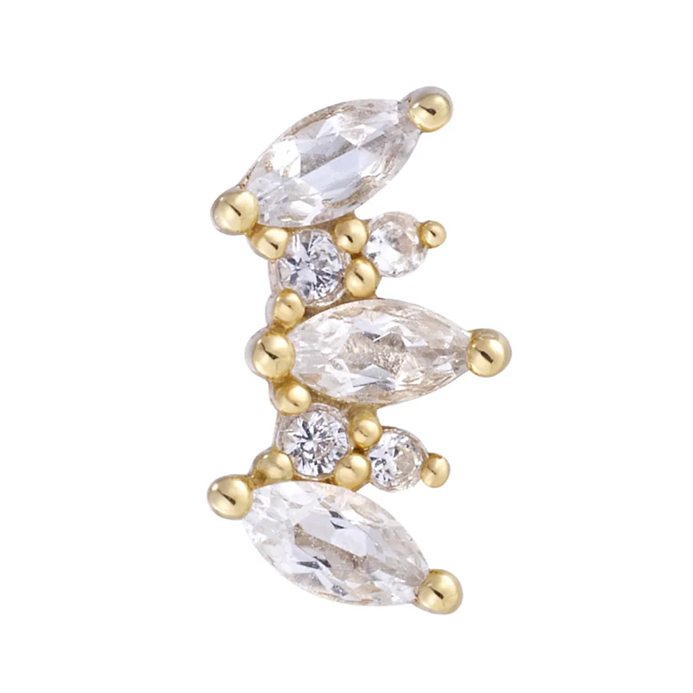 threadless: "Alice" End in Gold with White Sapphires - Image 3
