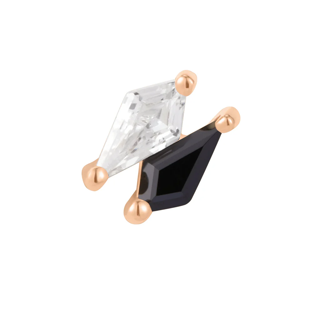 threadless: "Align" End in Gold with Black Spinel & CZ - Image 4