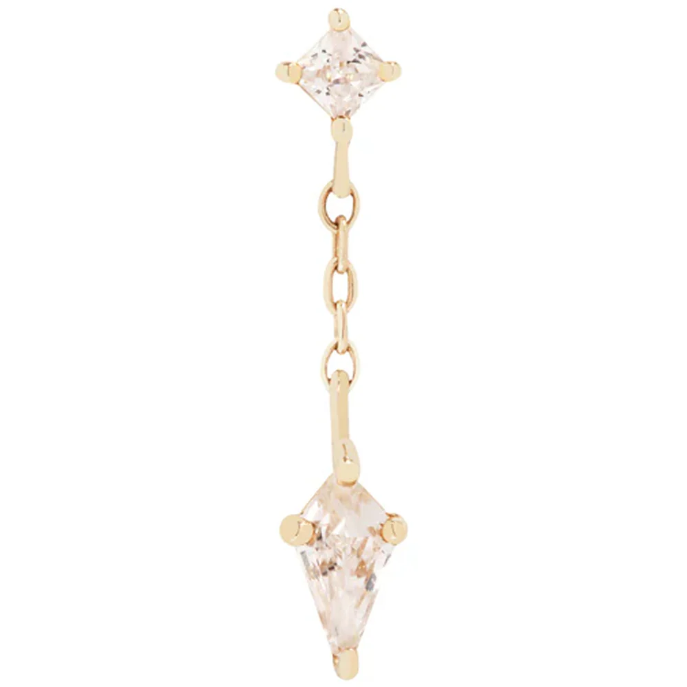 threadless: "Alúm" End with Dangle in Gold with CZ's - Image 3