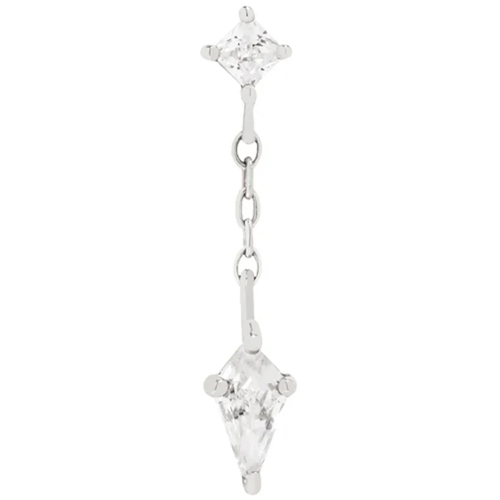 threadless: "Alúm" End with Dangle in Gold with CZ's - Image 4