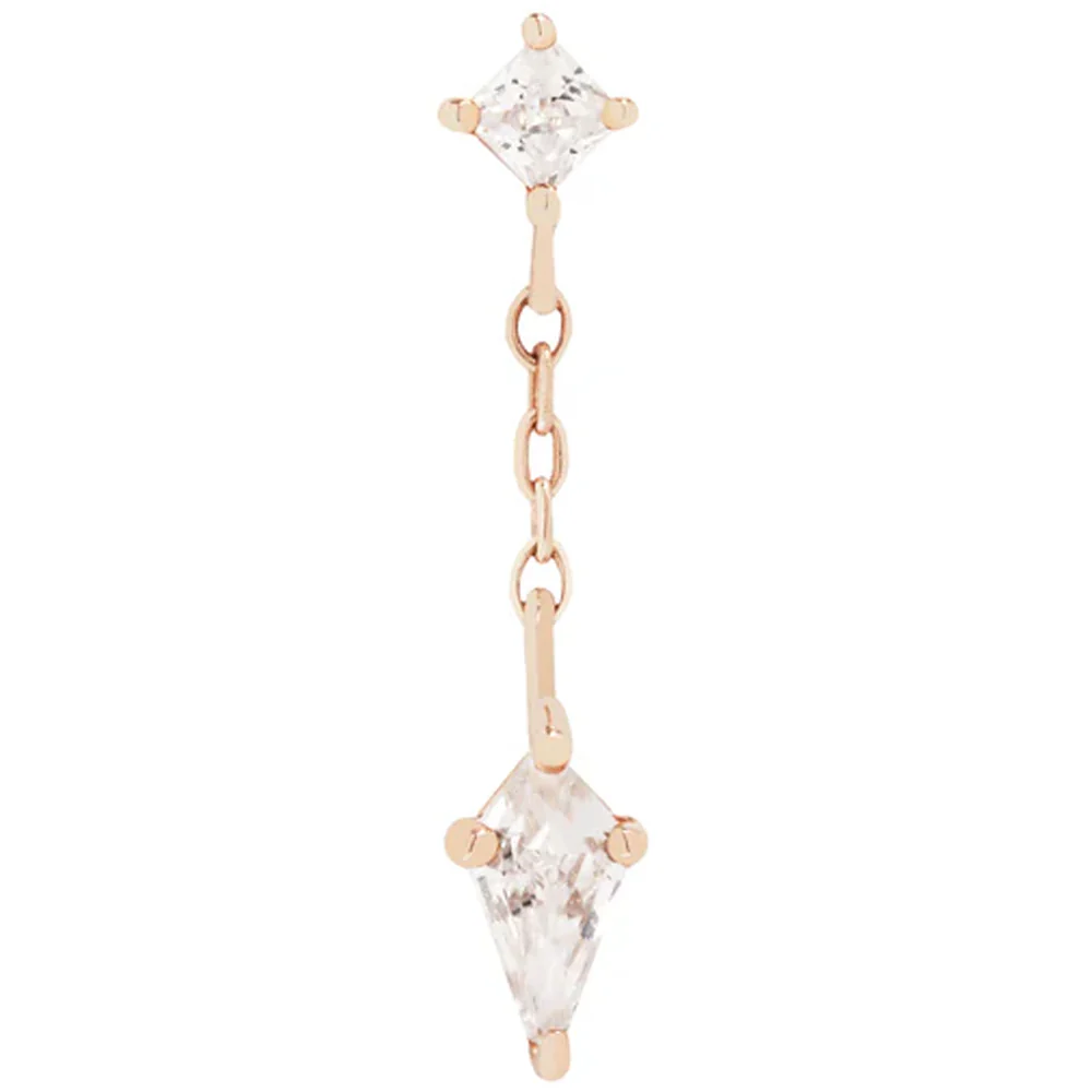 threadless: "Alúm" End with Dangle in Gold with CZ's - Image 5