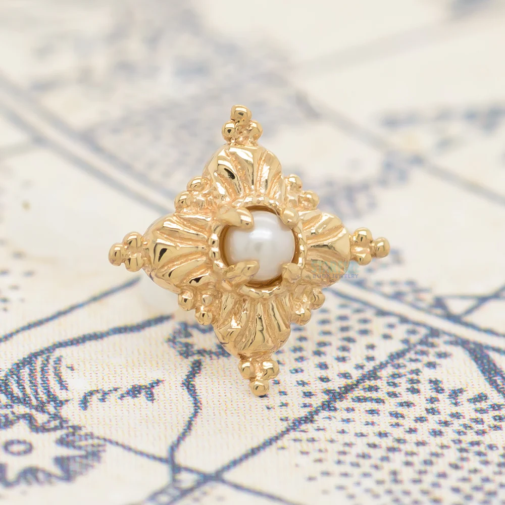 threadless: "Antoinette" End in Gold with Pearl - Image 2