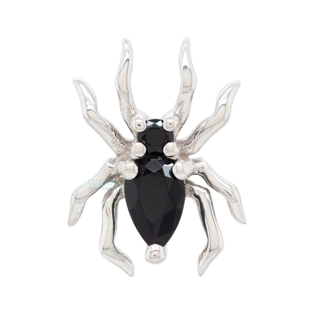 threadless: "Arachne" End in Gold with Black Spinel - Image 4