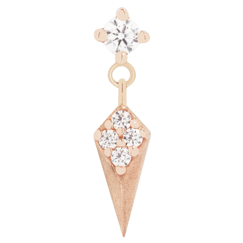 threadless: "Artform" End with Dangle in Gold with CZ's - Image 3