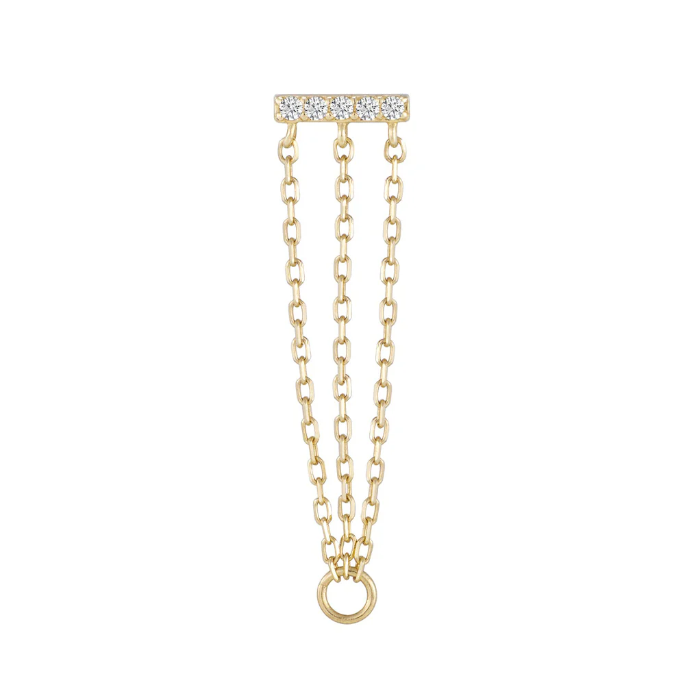 threadless: "Auralie" End with Chains in Gold with CZ's - Image 4