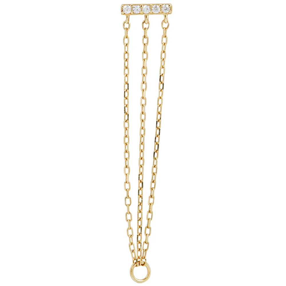 threadless: "Auralie" End with Chains in Gold with CZ's - Image 5