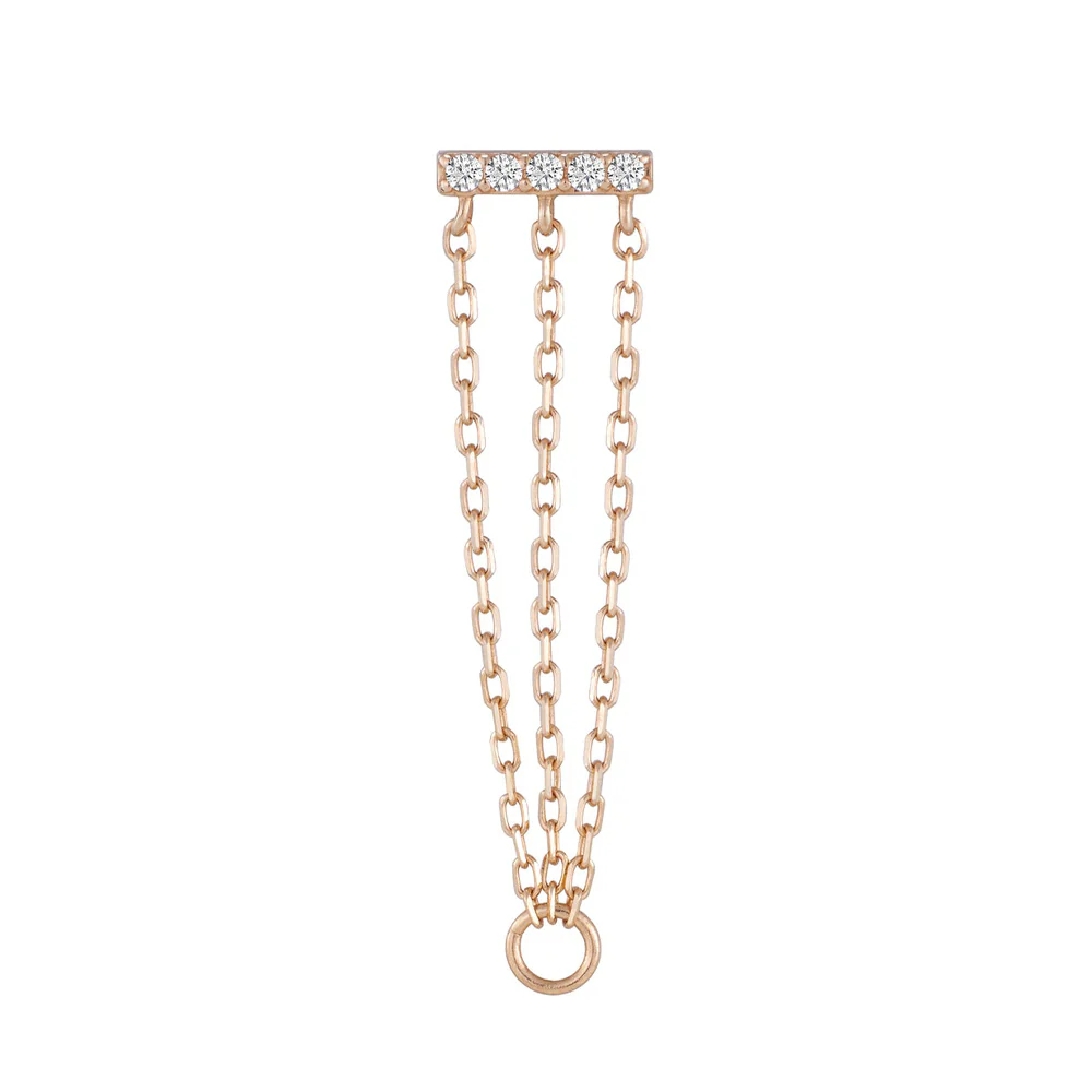 threadless: "Auralie" End with Chains in Gold with CZ's - Image 8