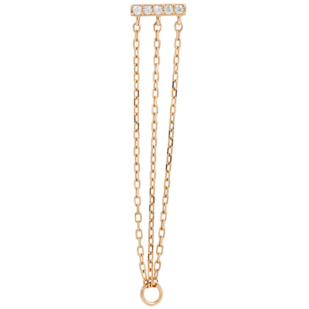 threadless: "Auralie" End with Chains in Gold with CZ's - Image 9