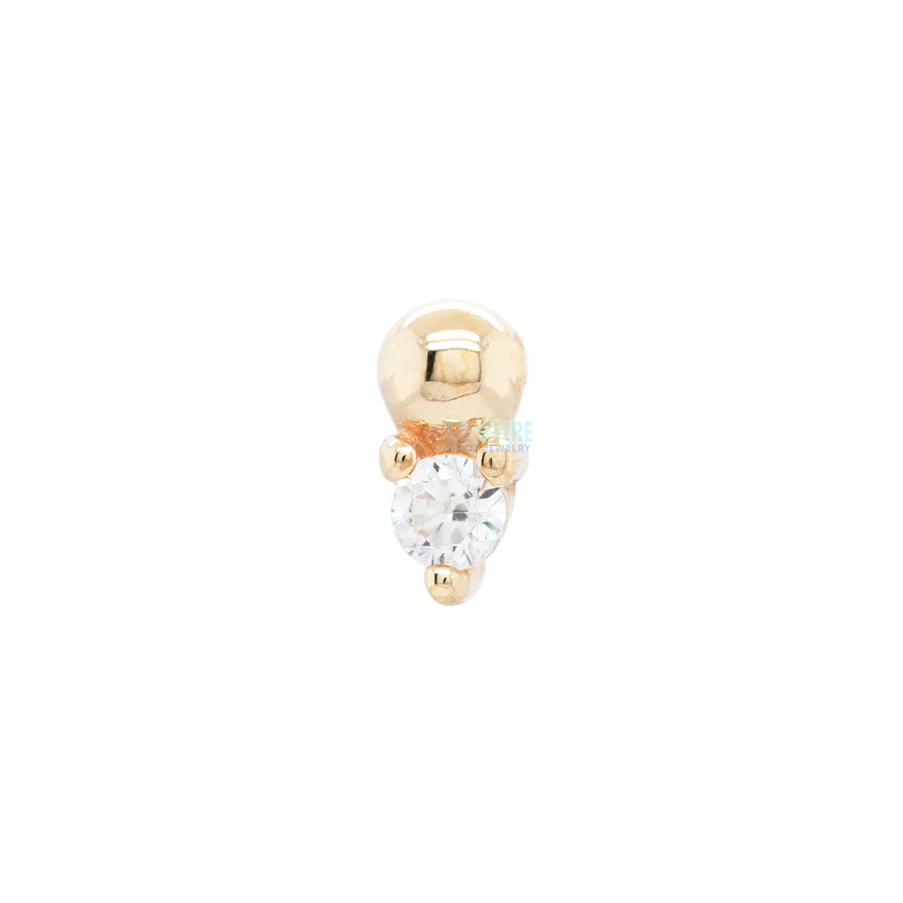 threadless: "Babe" End in Gold with CZ