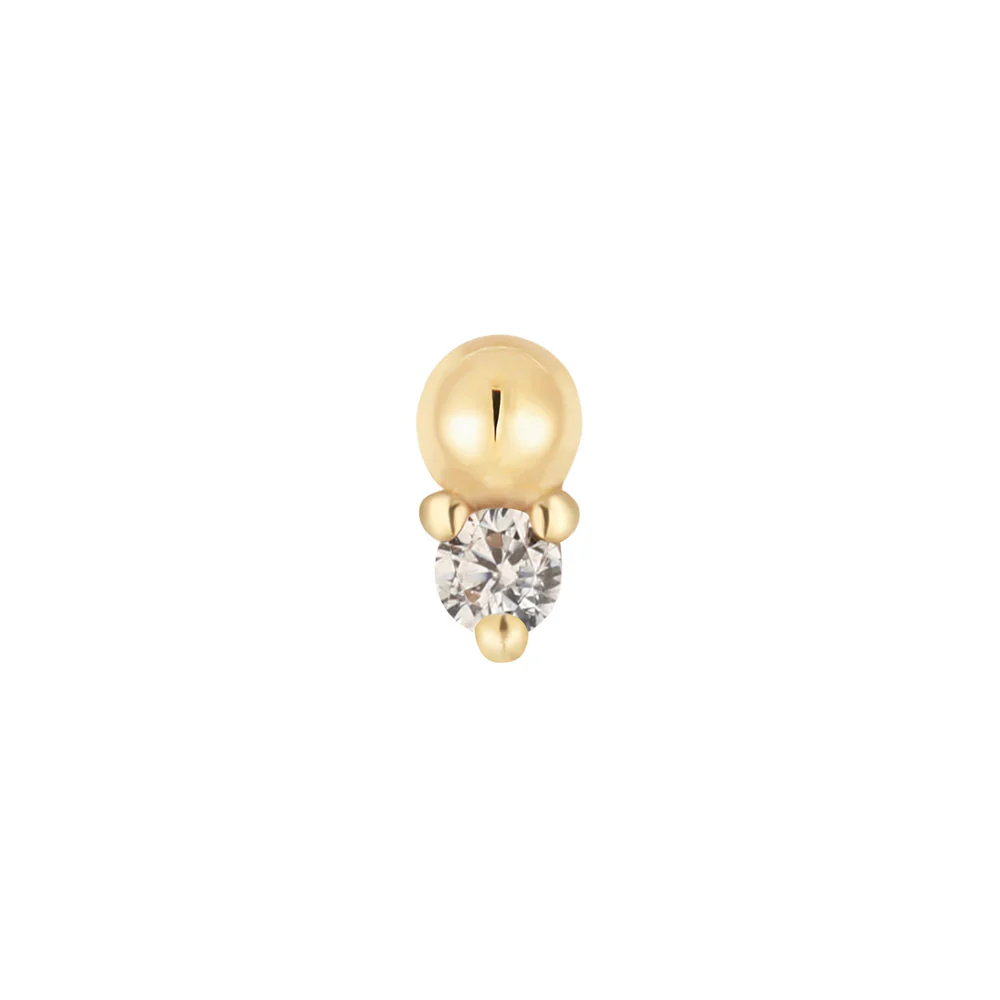 threadless: "Babe" End in Gold with CZ - Image 2