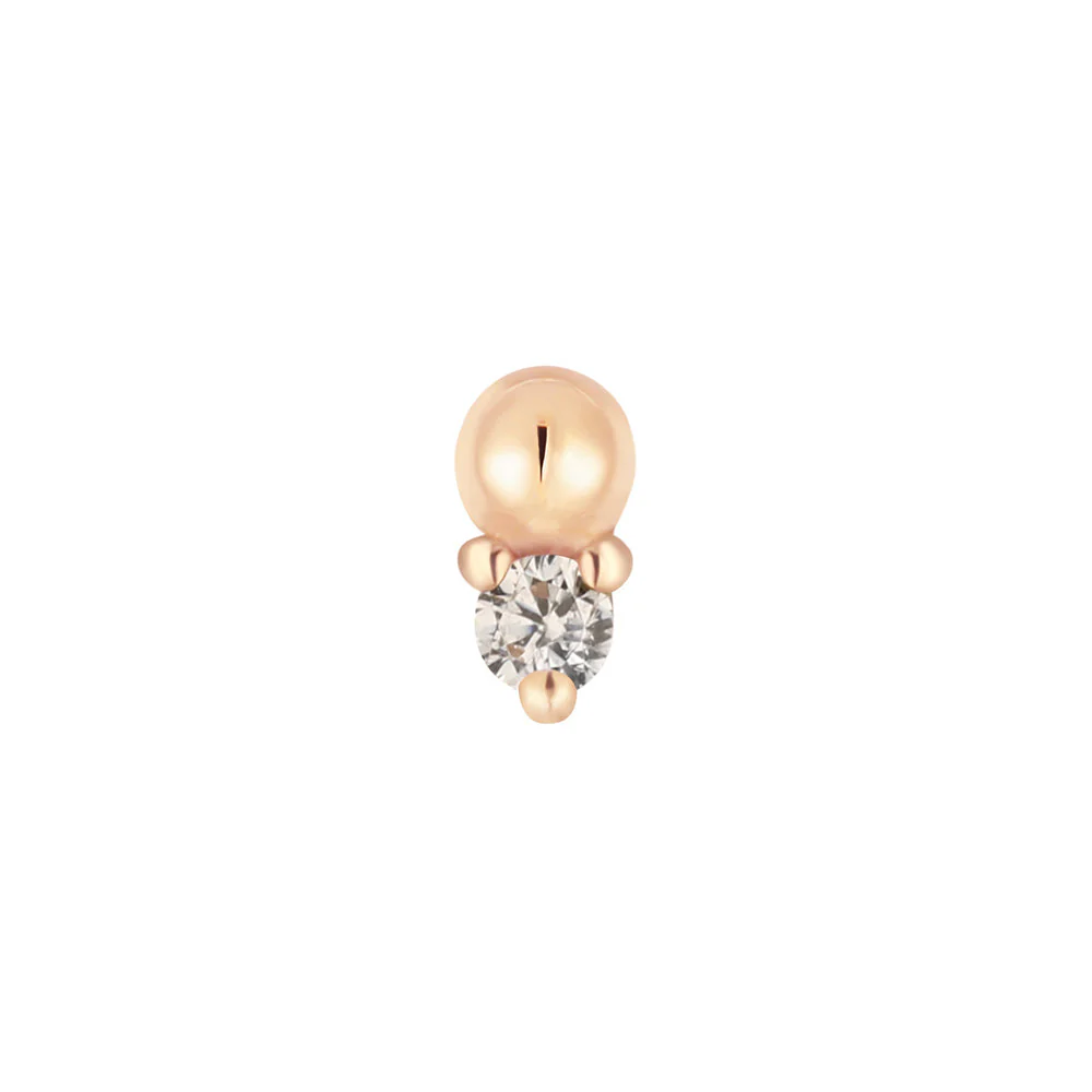 threadless: "Babe" End in Gold with CZ - Image 4