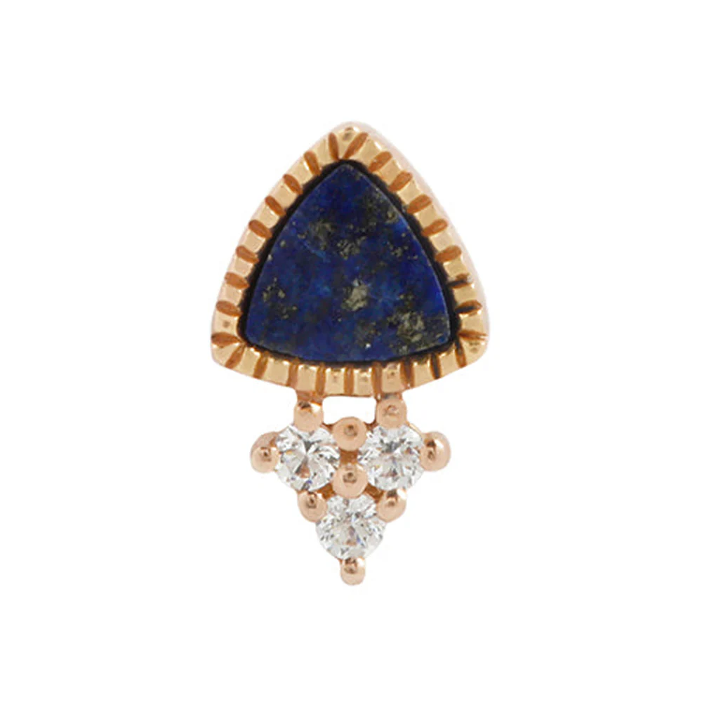 threadless: "Backstage Pass" End in Gold with Lapis & CZ's - Image 2