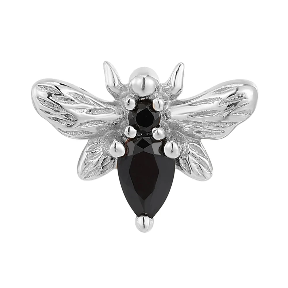 threadless: "Bee Chic" End in Gold with Black Spinel - Image 3