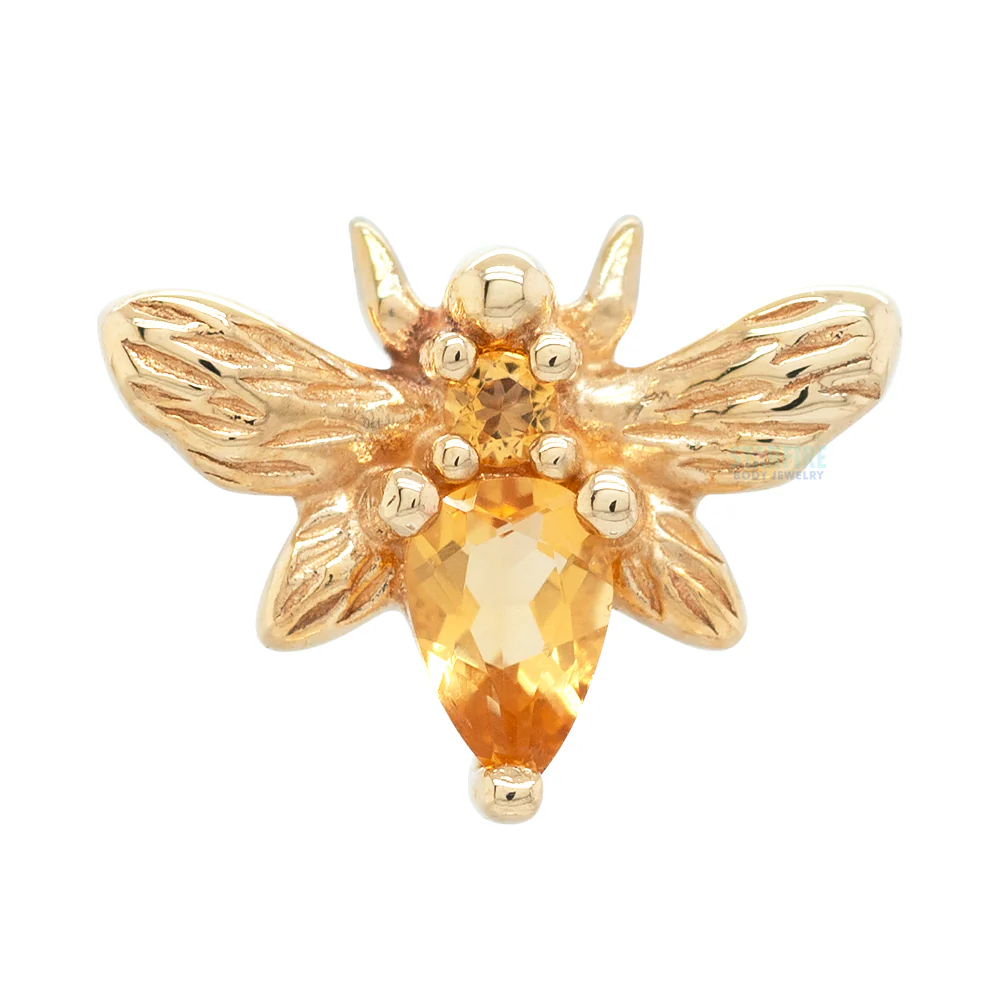 threadless: "Bee Chic" End in Gold with Citrine - Image 2
