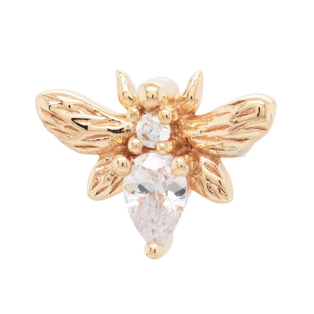 threadless: "Bee Chic" End in Gold with CZ's - Image 2