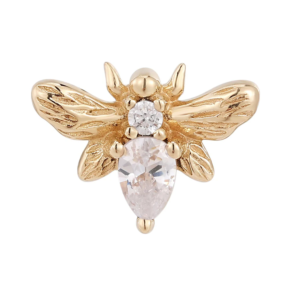threadless: "Bee Chic" End in Gold with CZ's - Image 3