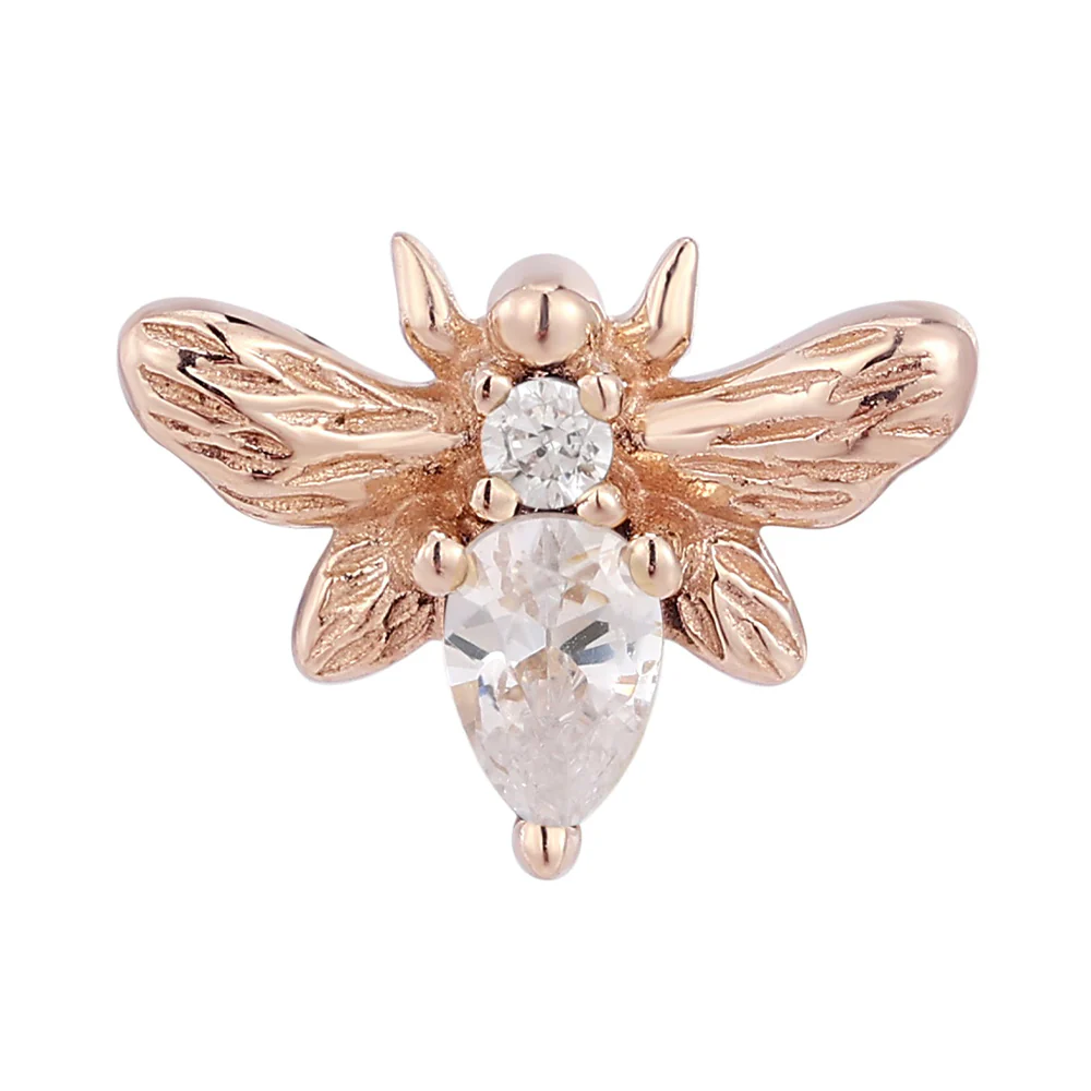 threadless: "Bee Chic" End in Gold with CZ's - Image 5