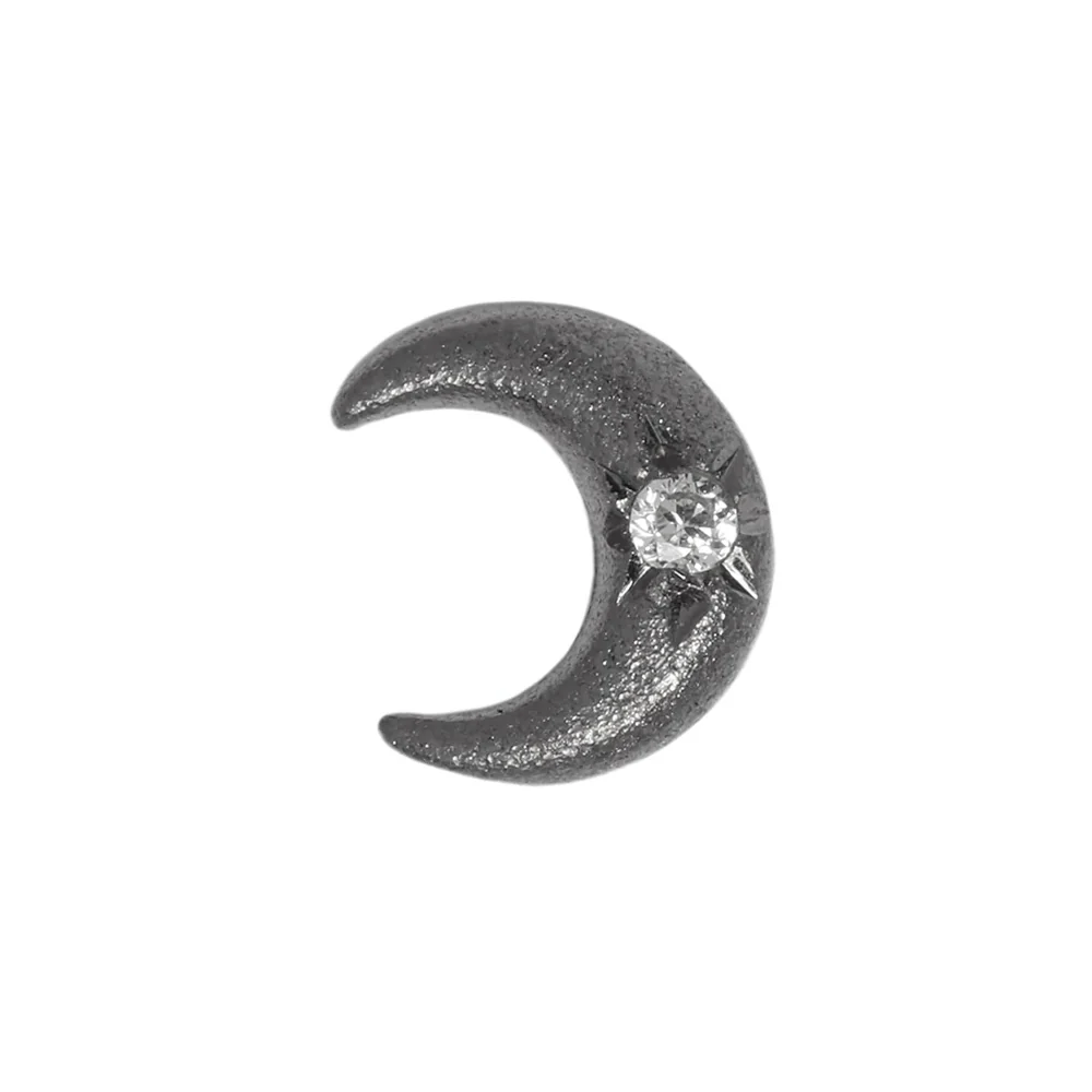 threadless: Black Moon End in Black Rhodium - Gold with CZ - Image 2