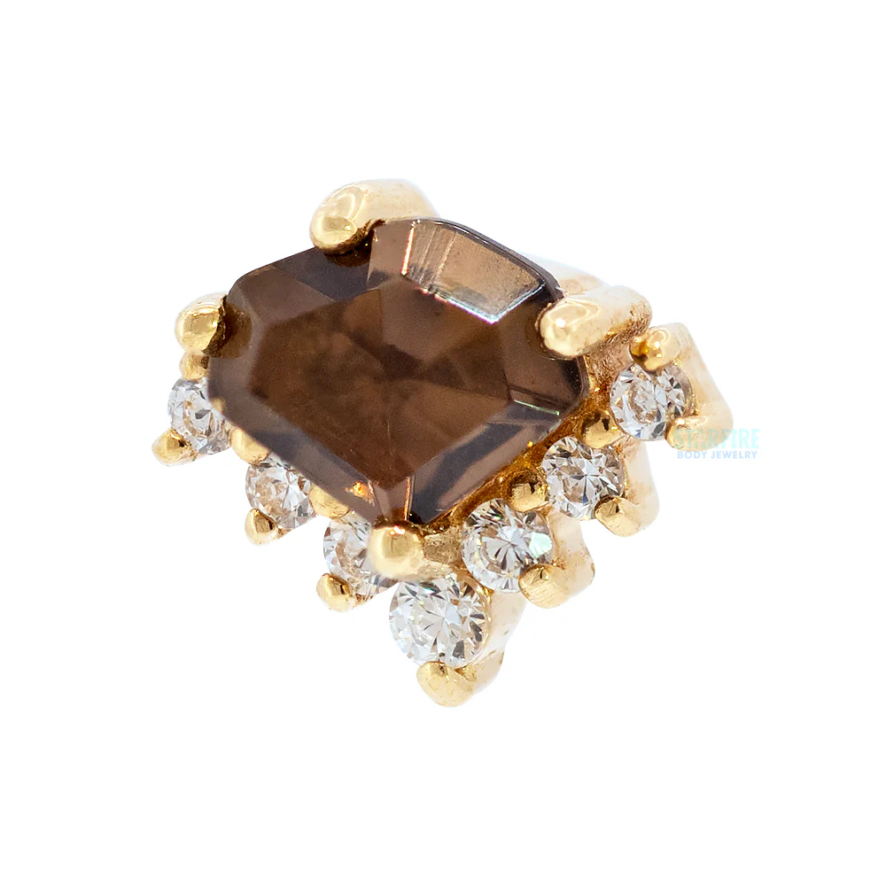 threadless: "Bones and Honey" End in Gold with Smoky Quartz & CZ's - Image 3