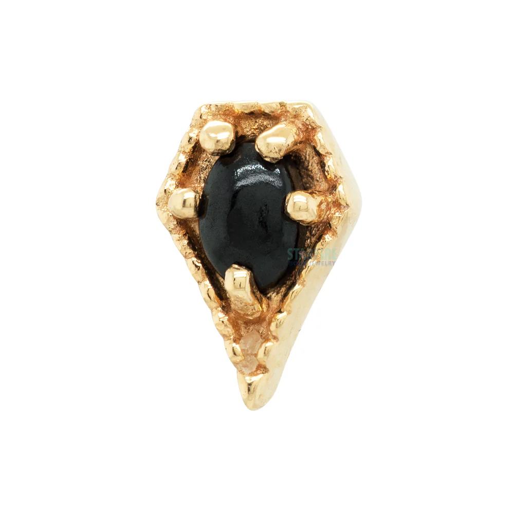threadless: "Cadence" End in Gold with Black Spinel