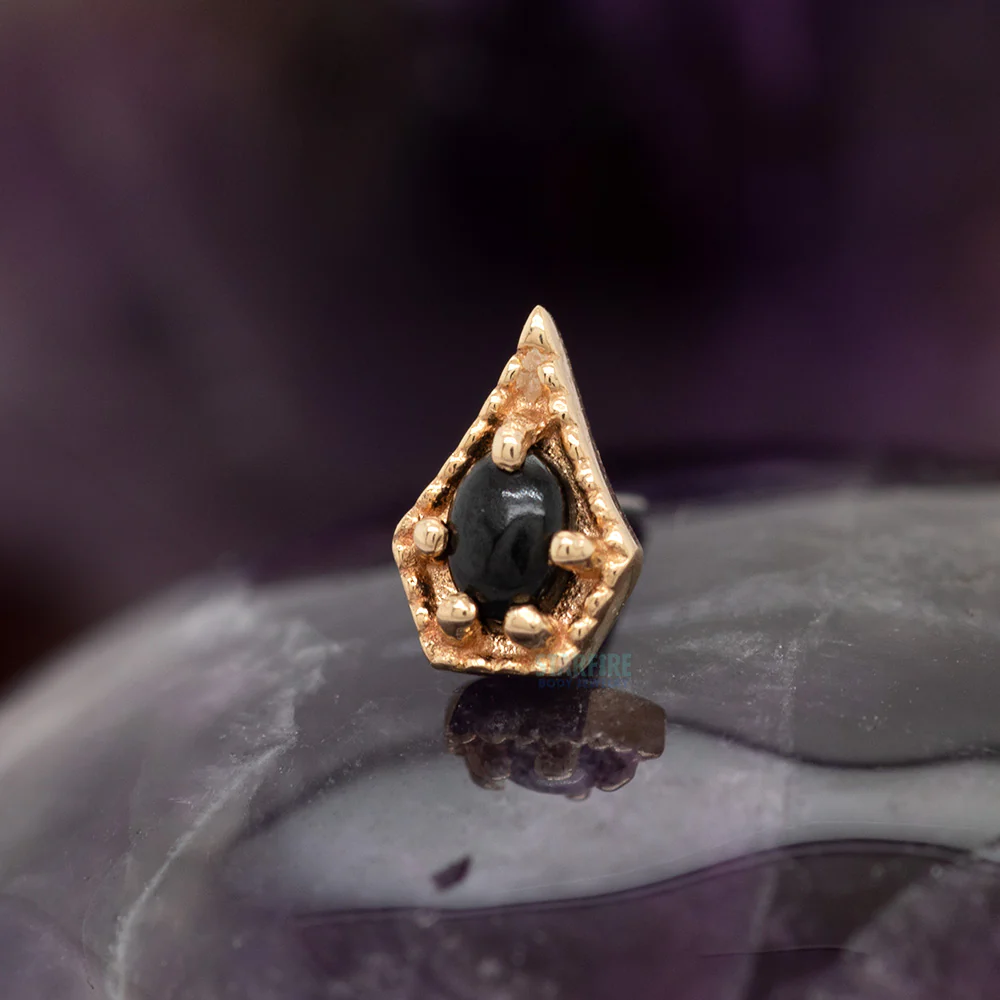 threadless: "Cadence" End in Gold with Black Spinel - Image 2