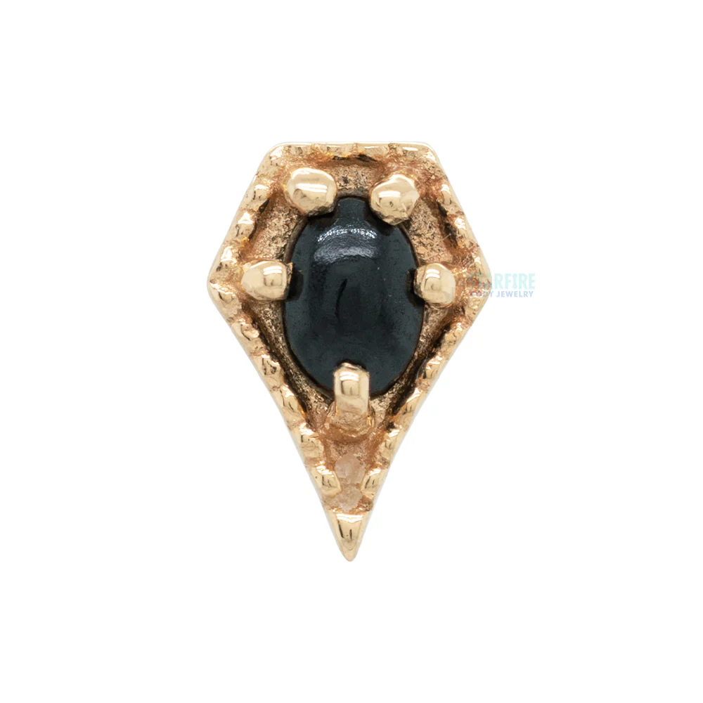 threadless: "Cadence" End in Gold with Black Spinel - Image 3