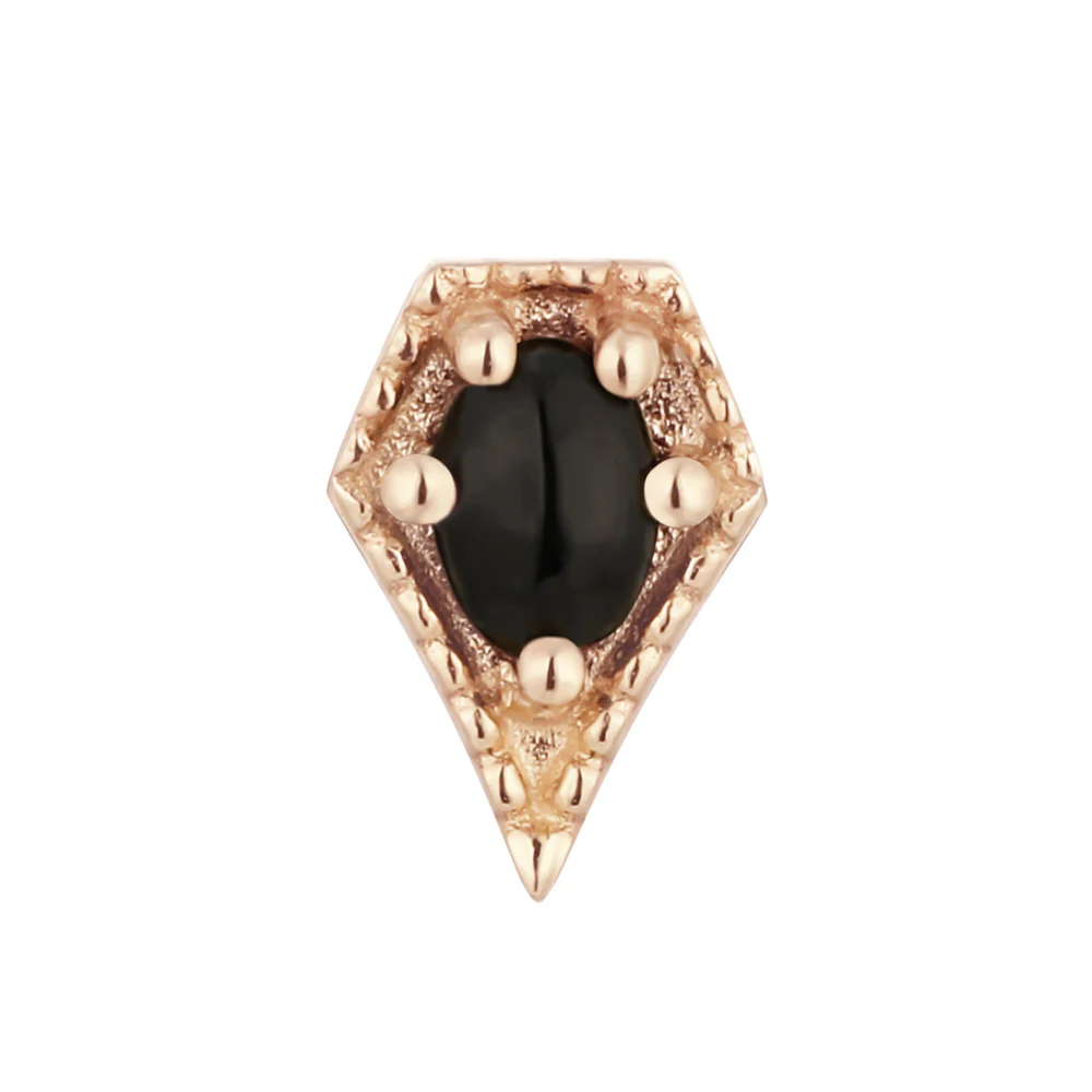 threadless: "Cadence" End in Gold with Black Spinel - Image 5