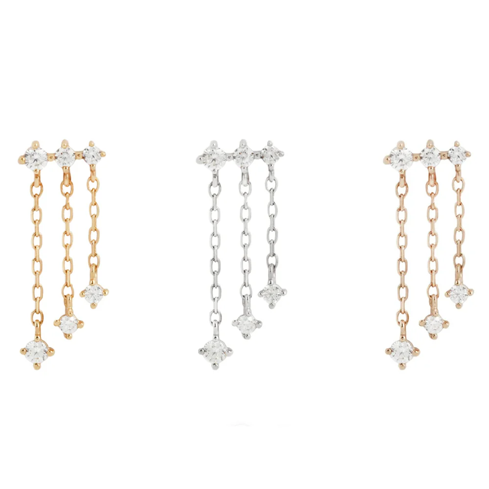 threadless: "Cascade" End with Dangle in Gold with CZ's - Image 3