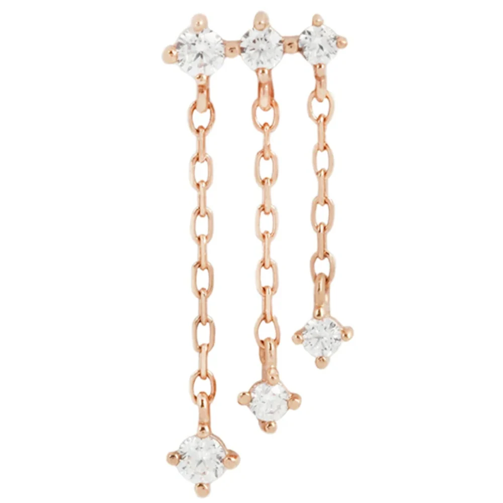 threadless: "Cascade" End with Dangle in Gold with CZ's - Image 6