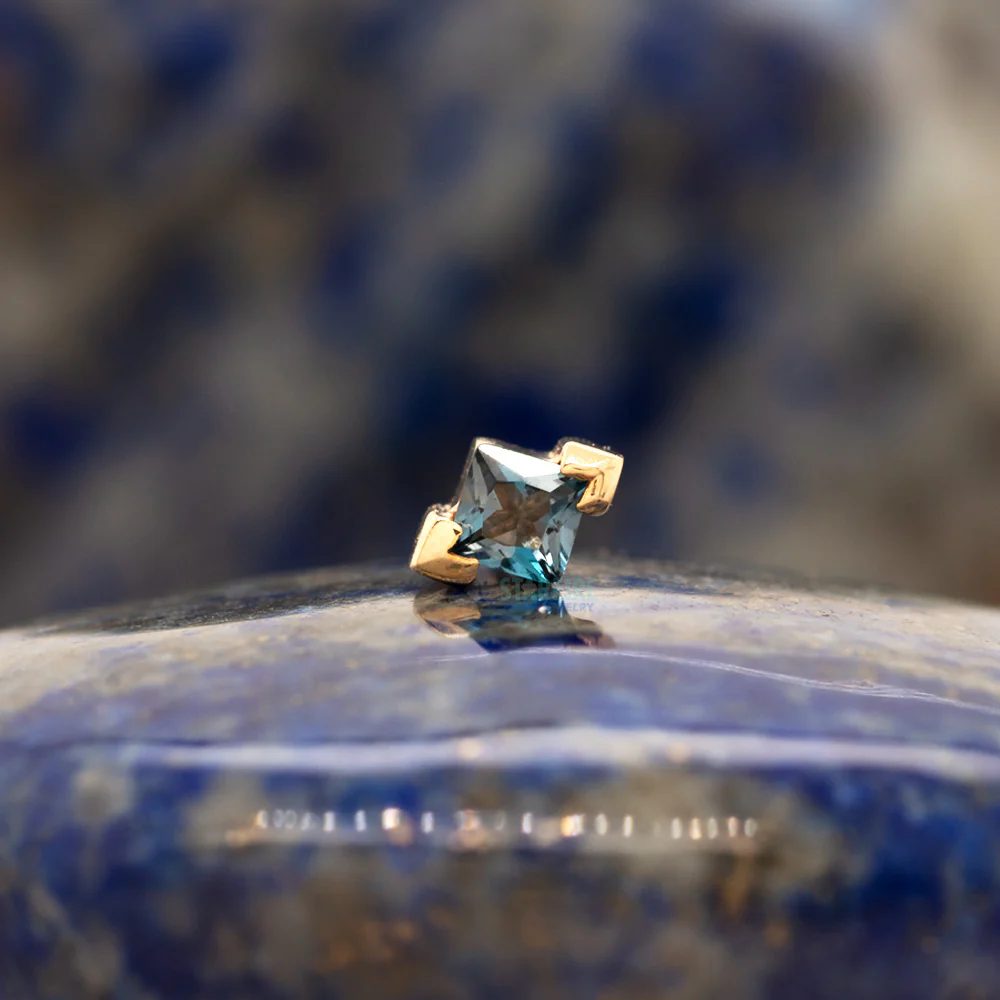 threadless: "Celestial" End in Gold with London Blue Topaz - Image 2