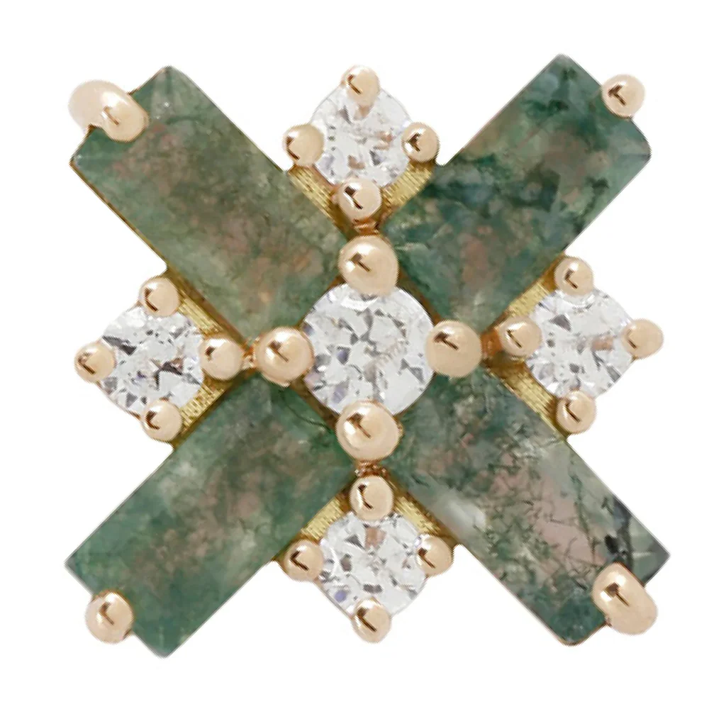 threadless: "Covet" End in Gold with Moss Agate & CZ's - Image 3
