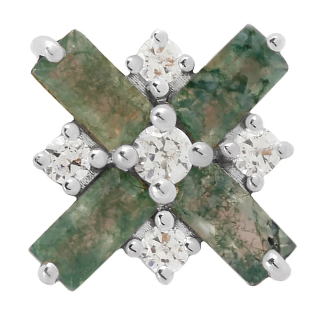 threadless: "Covet" End in Gold with Moss Agate & CZ's - Image 5