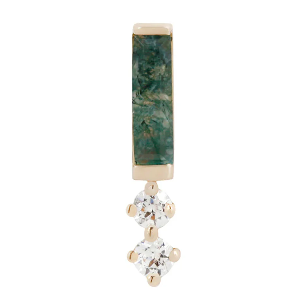 threadless: "Crave" End in Gold with Moss Agate & CZ's - Image 3