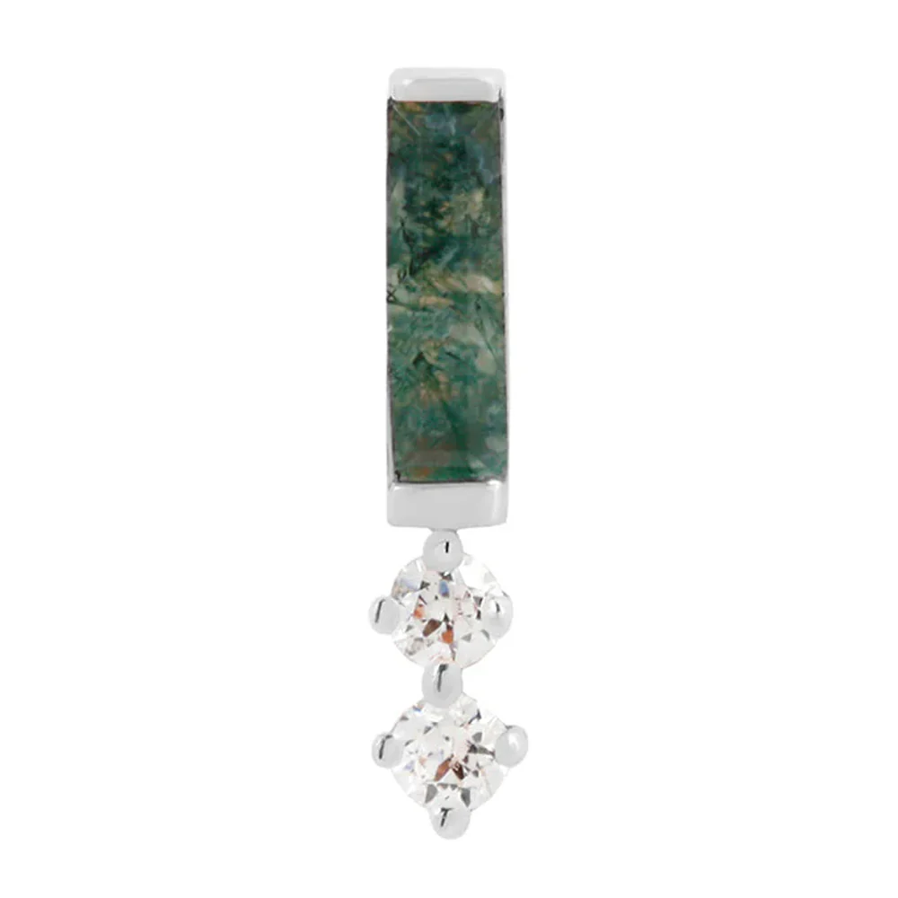 threadless: "Crave" End in Gold with Moss Agate & CZ's - Image 4