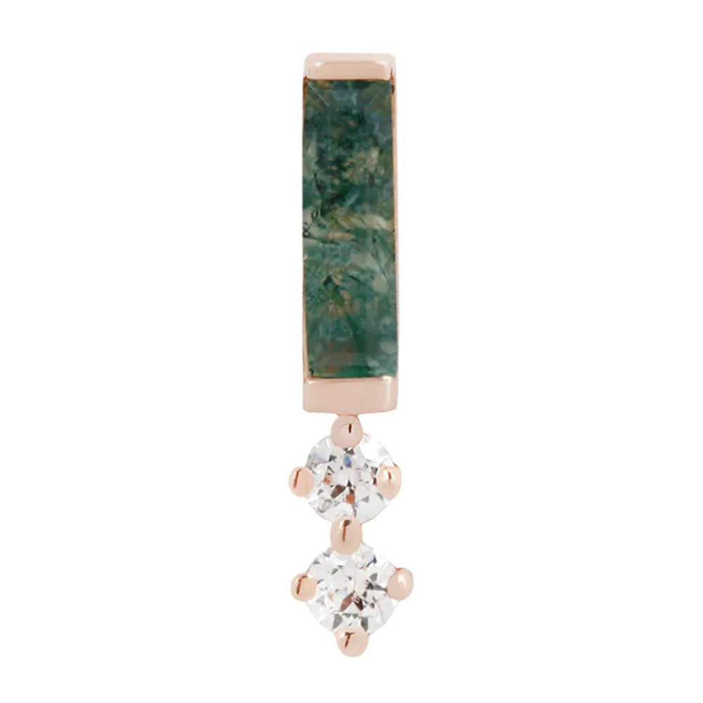 threadless: "Crave" End in Gold with Moss Agate & CZ's - Image 5