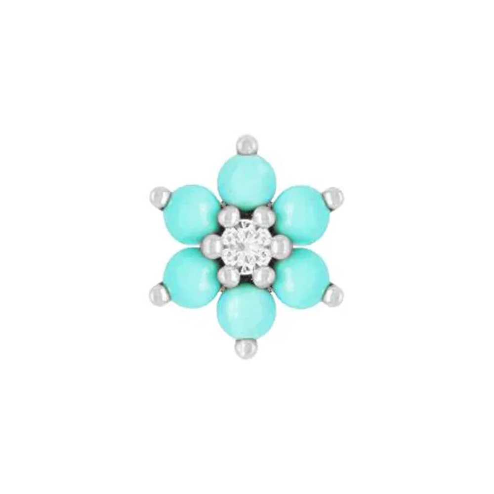 threadless: "Cultivate" End in Gold with Turquoise & CZ - Image 3