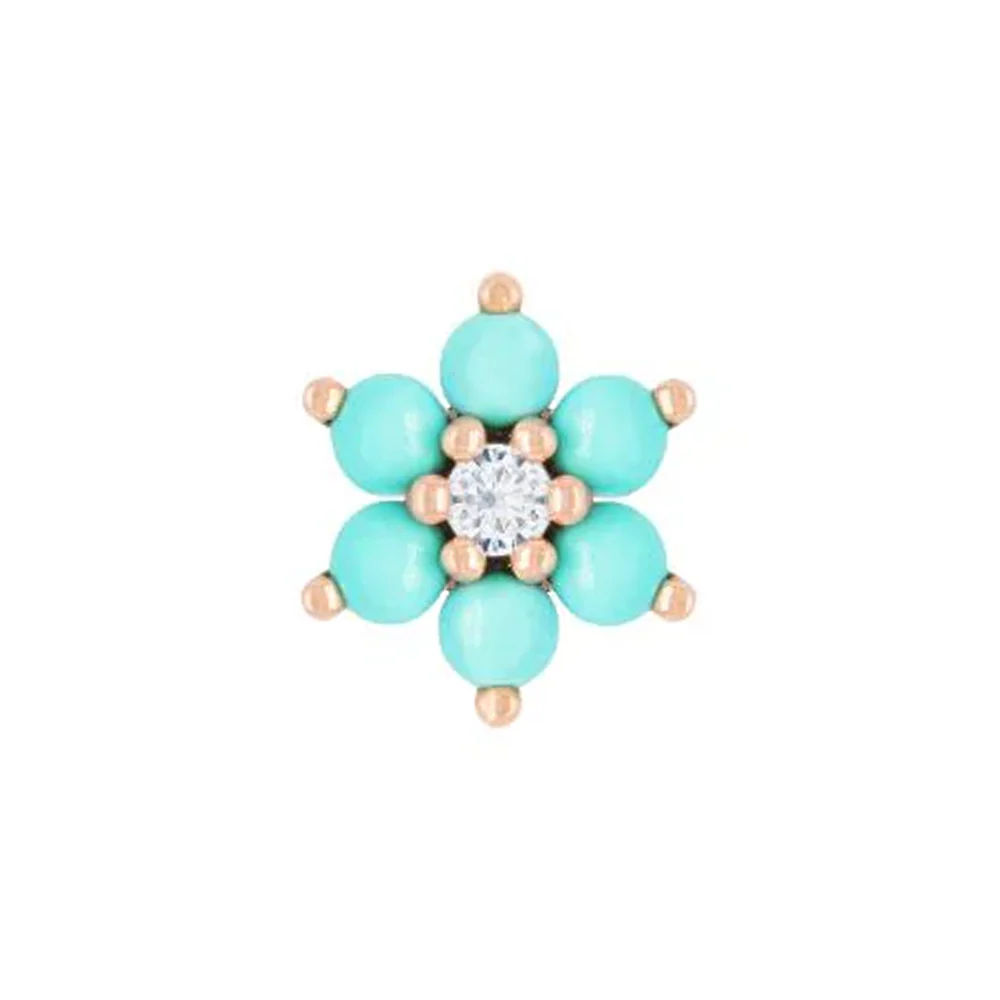 threadless: "Cultivate" End in Gold with Turquoise & CZ - Image 4