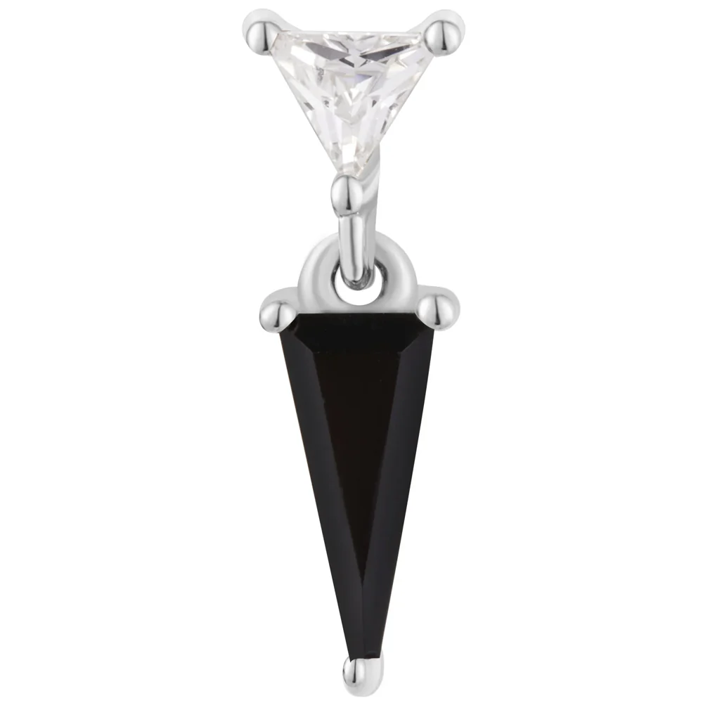 threadless: "Daring" End with Dangle in Gold with Black Spinel & CZ - Image 3