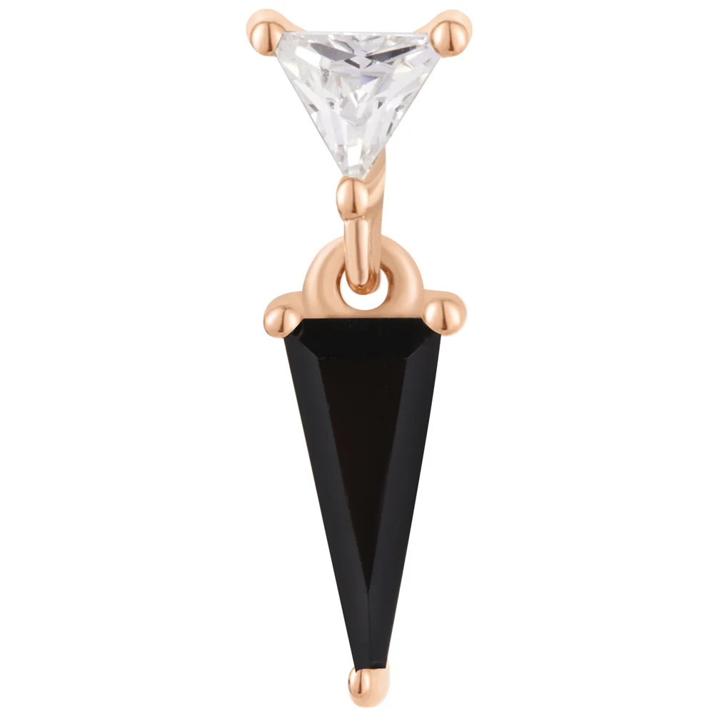 threadless: "Daring" End with Dangle in Gold with Black Spinel & CZ - Image 4