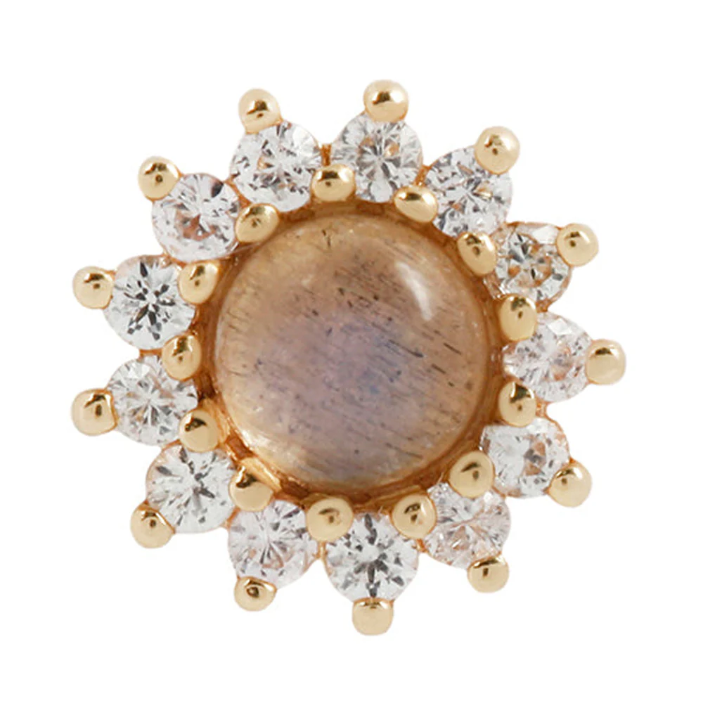 threadless: "Delphine" End in Gold with Labradorite & White Sapphires - Image 2