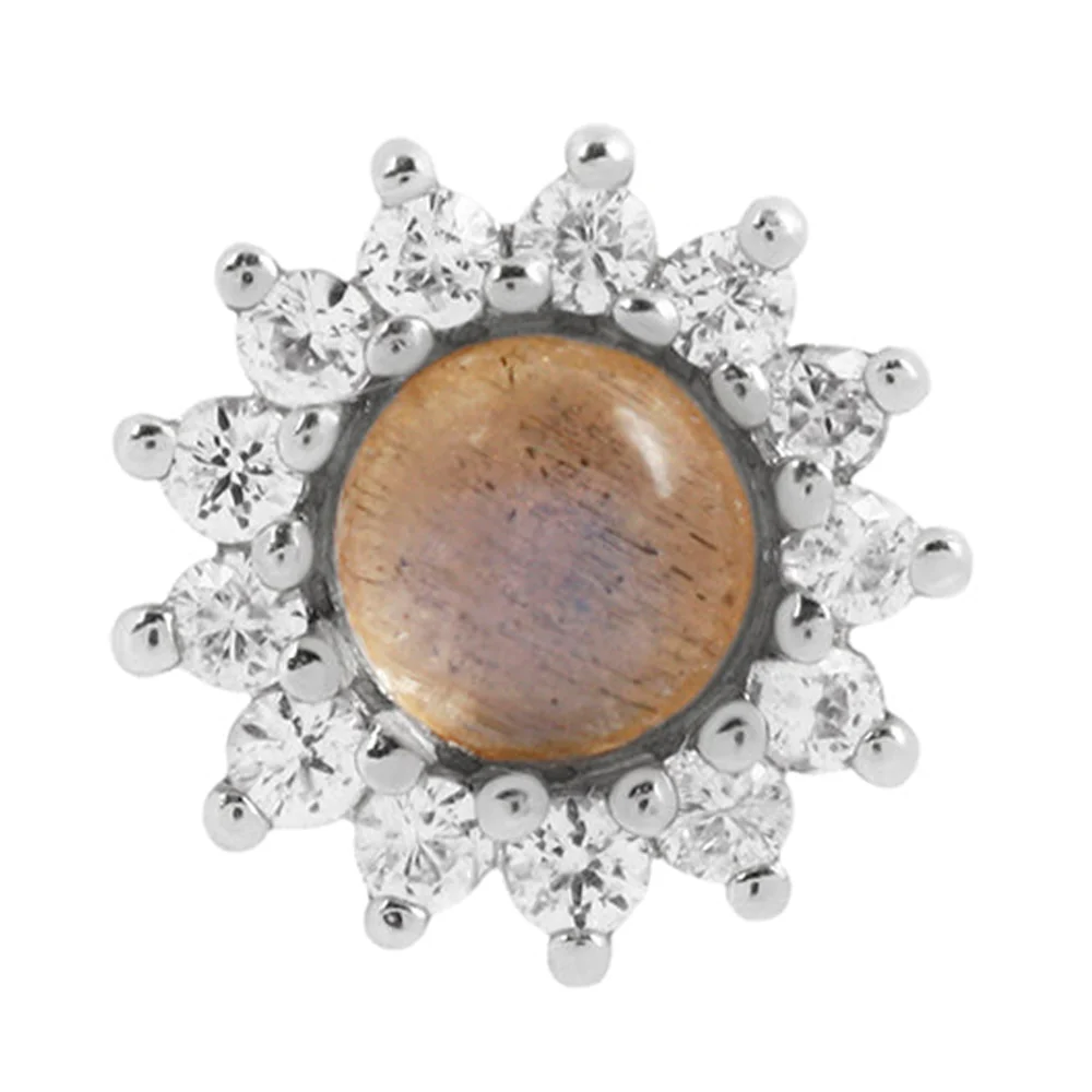 threadless: "Delphine" End in Gold with Labradorite & White Sapphires - Image 3