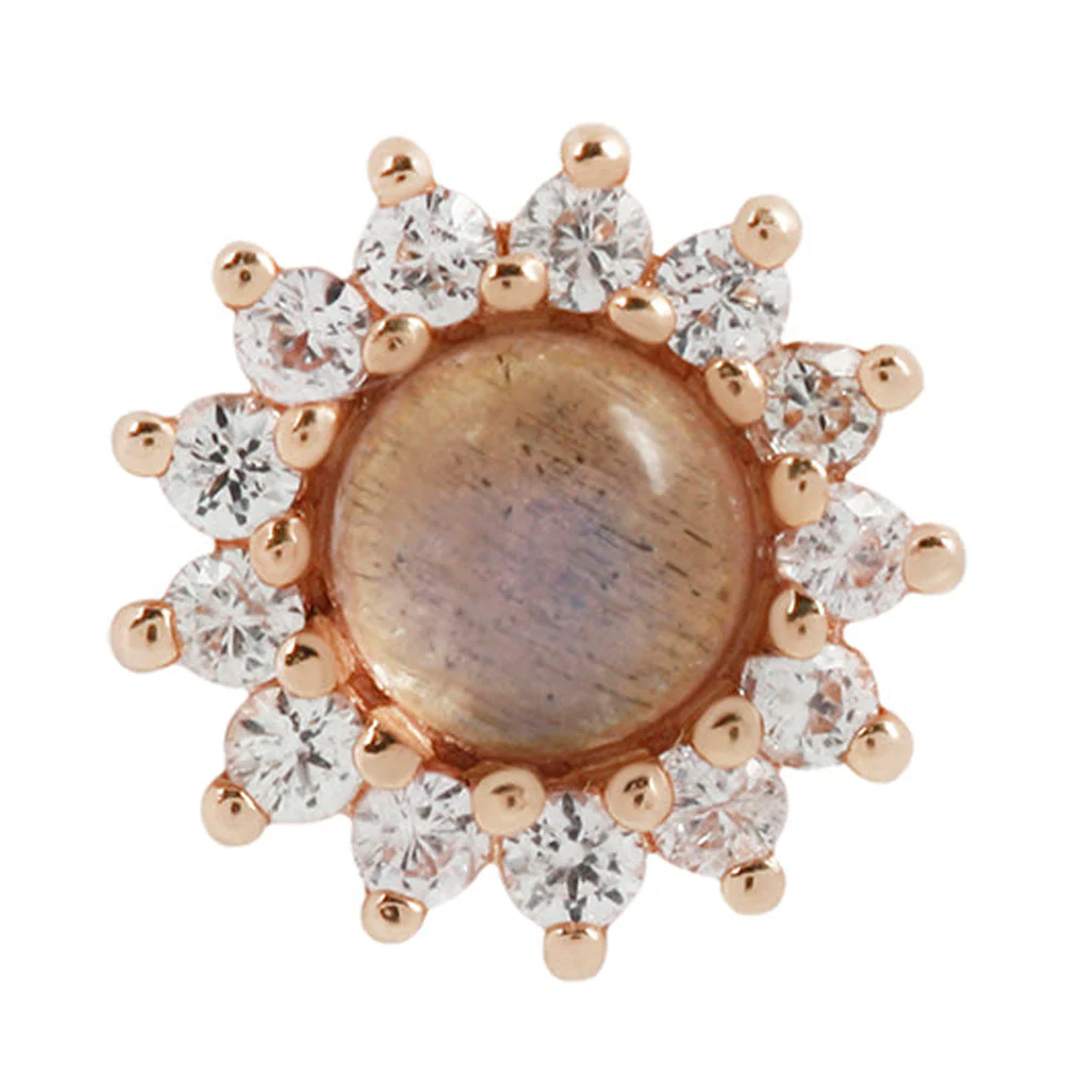 threadless: "Delphine" End in Gold with Labradorite & White Sapphires - Image 4