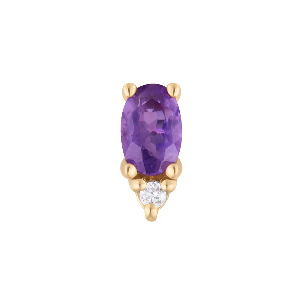 threadless: "Desden" End in Gold with Amethyst & CZ - Image 2