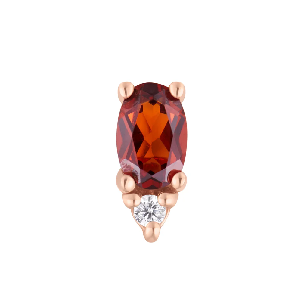 threadless: "Desden" End in Gold with Garnet & CZ - Image 4