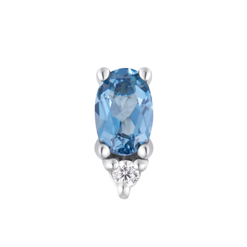threadless: "Desden" End in Gold with London Blue Topaz & CZ - Image 3