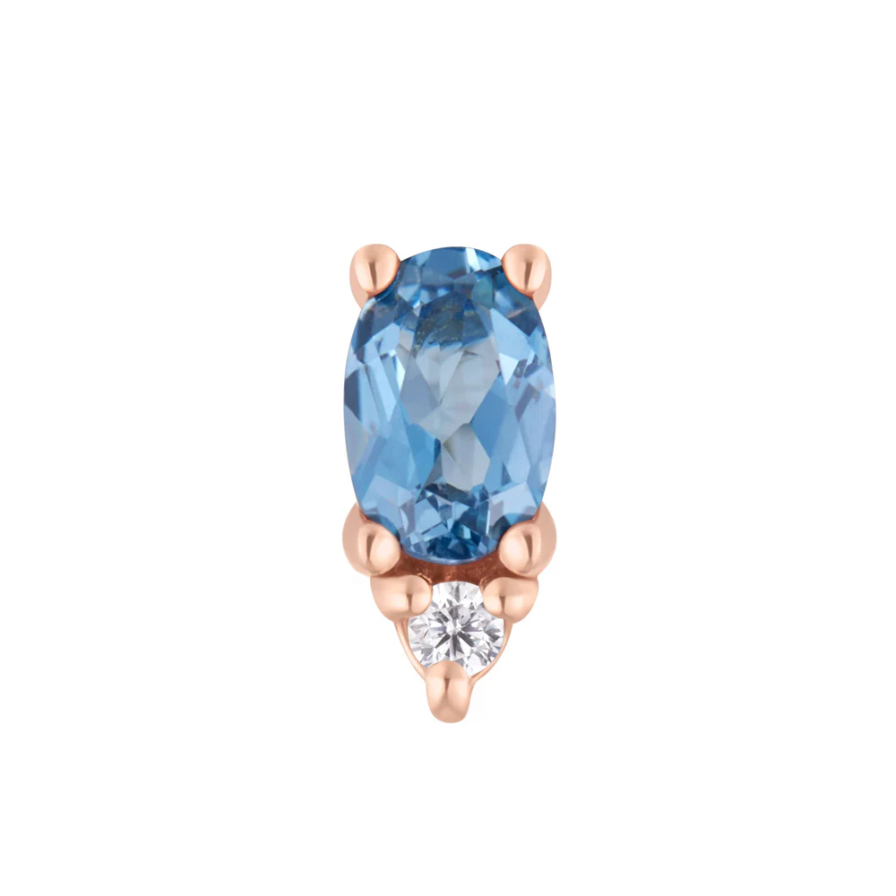threadless: "Desden" End in Gold with London Blue Topaz & CZ - Image 4