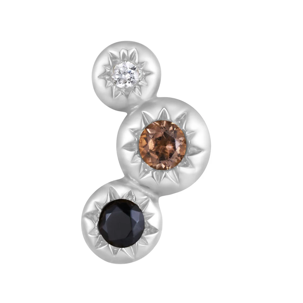 threadless: "Dig It" End in Gold with Smoky Quartz, Black Spinel & White Topaz - Image 4