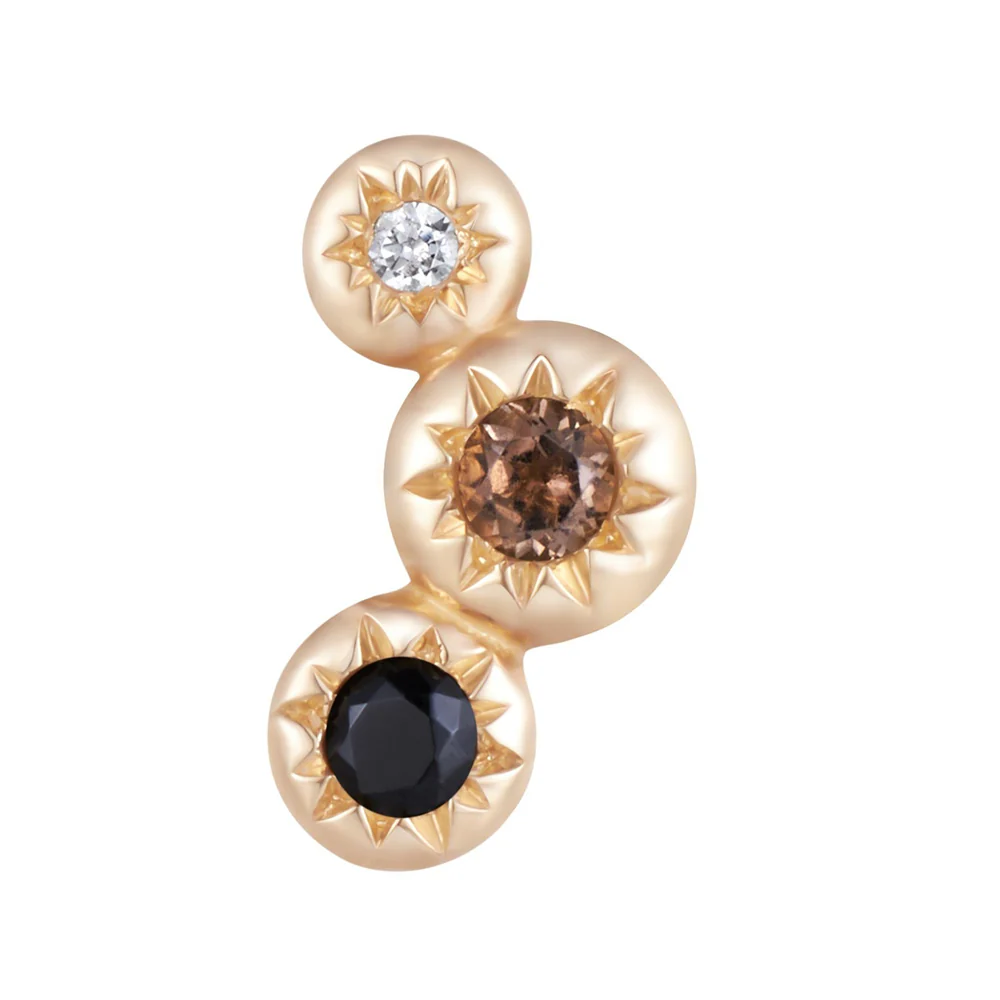 threadless: "Dig It" End in Gold with Smoky Quartz, Black Spinel & White Topaz - Image 5